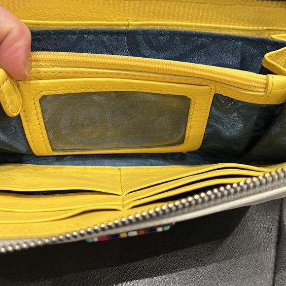 Brighton Multi-color Leather Wallet with contrasting Yellow leather interior - Picture 7 of 9